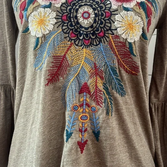 Johnny Was Darielle Embroidered Flare Sleeve Blouse Country Top Boho Bohemian XS - Picture 10 of 11